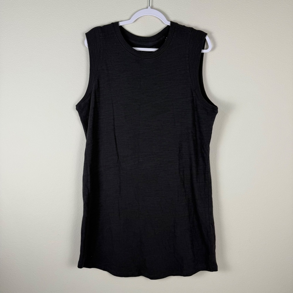 NWT Faherty Sunwashed Slub Muscle Dress WDU2440 Organic Cotton Black Size Large - Picture 3 of 8